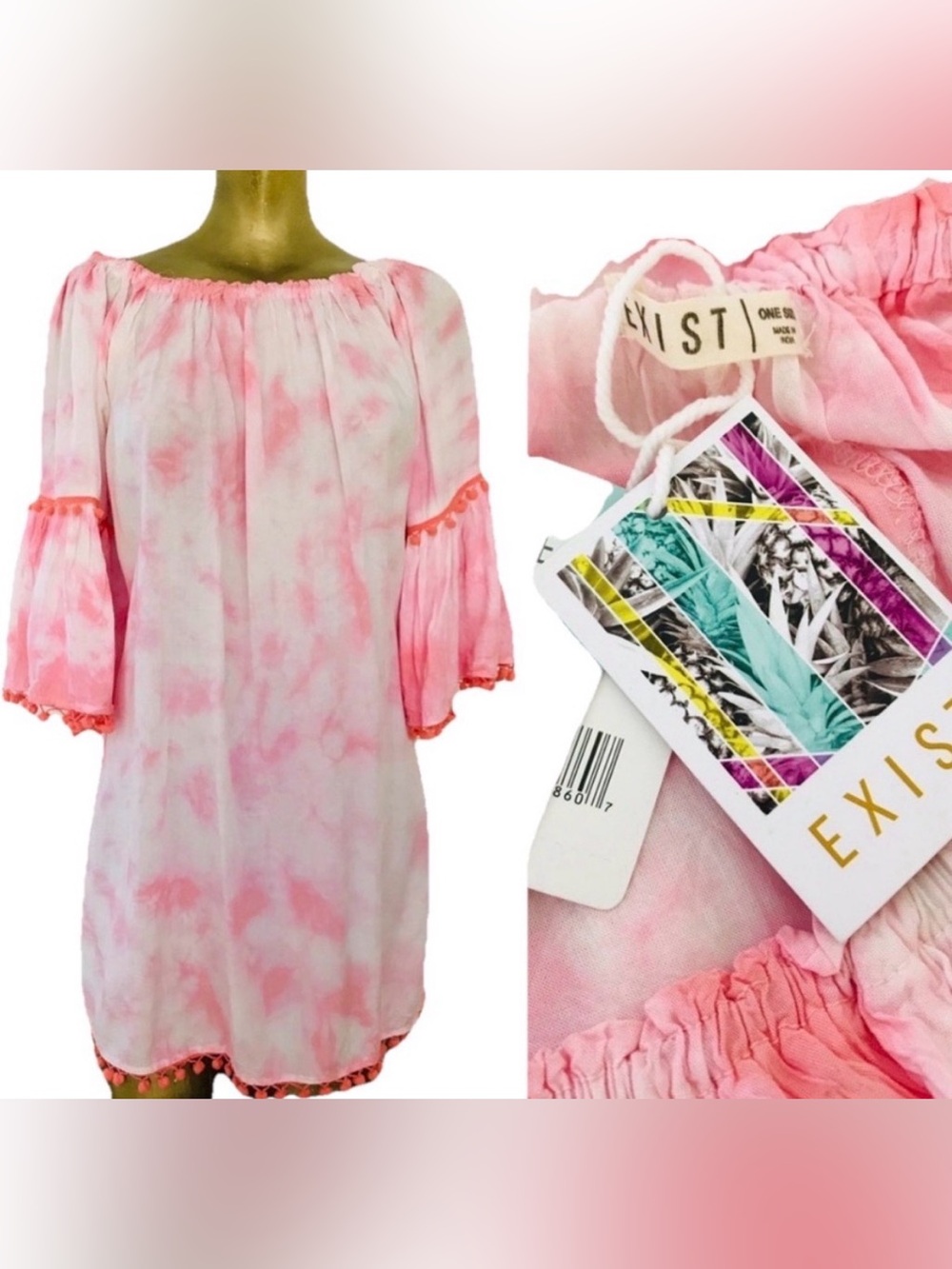 EXIST NWT Tie-Die Resort COVER UP DRESS O/S